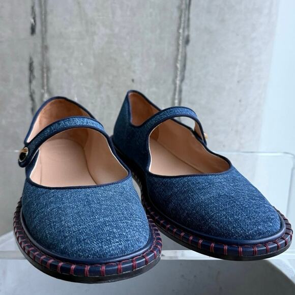 Chloe Rubie Denim Ballerinas SZ 37 - Picture 2 of 6